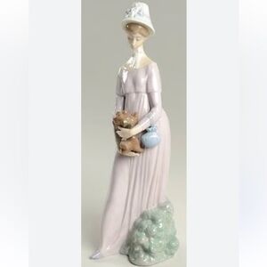 Lladro Pastel Lady with Puppy